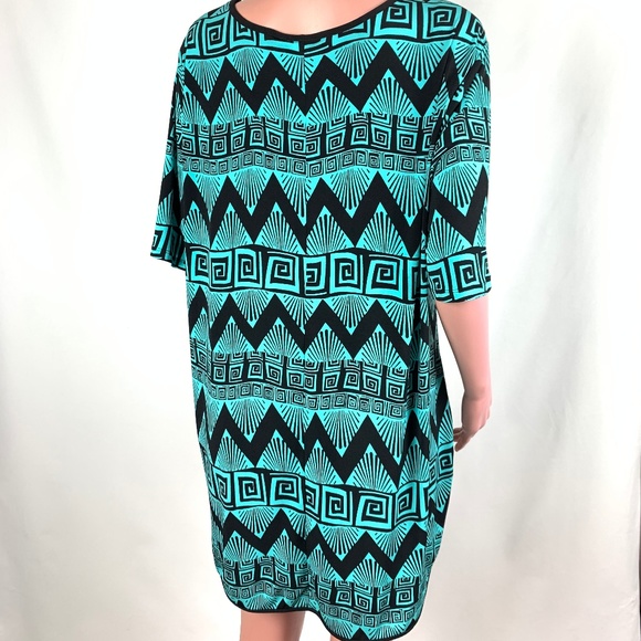 CATO turquoise and black High Low Tribal print - Picture 3 of 6